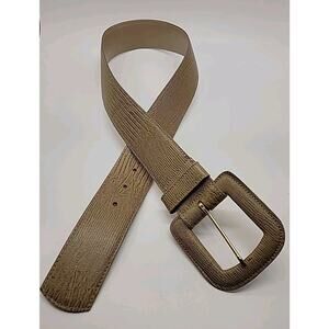 CIPRIANI Leather Belt Sz M Lizard Grain Leather Tan 6003 Vtg Statement Neutral‎